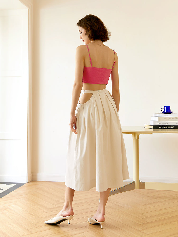 Design sexy waist a word hemline skirt 2023 summer new slim high waist skirt