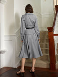 Cool Breeze Commuter Slim Dress Spring 2023 new style simple long-sleeved a-word skirt woman