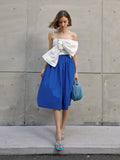Simple high-waisted slim long skirt 2023 summer new casual sweet a-word skirt women