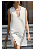 Dress Female 2023 new V-neck sleeveless paper street photo concave tank top skirt