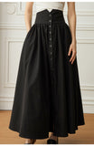 Hepburn style high waist skirt 2023 new female black skirt skirt female nich