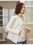 Temperament level sense two-piece suit round collar vest small fragrance coat woman 2023 new style sense