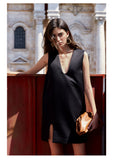 Dress Female 2023 new V-neck sleeveless paper street photo concave tank top skirt