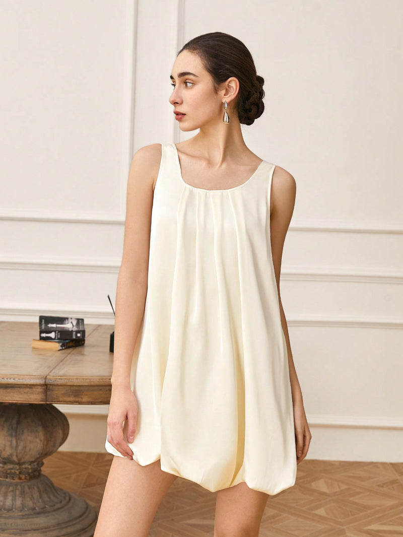 AEL Summer new advanced simple age reduction minimalist wind umbrella pendulum vest dress A-line skirt