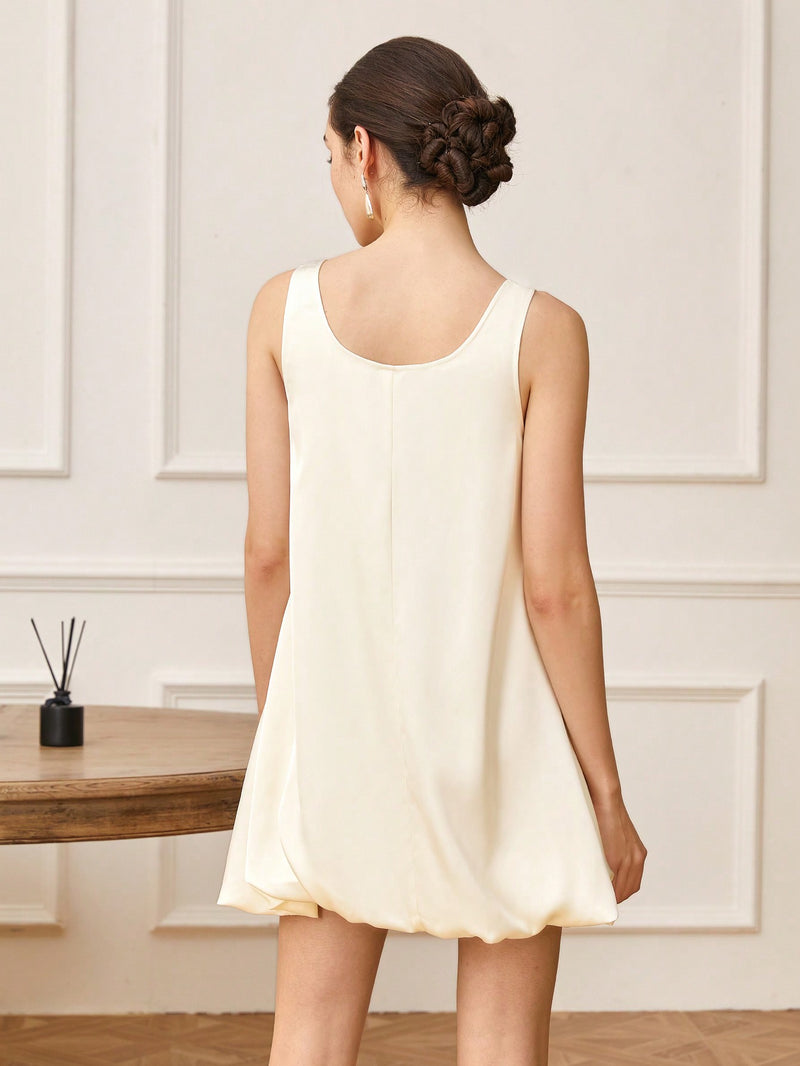 AEL Summer new advanced simple age reduction minimalist wind umbrella pendulum vest dress A-line skirt