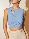 AEL Summer new short vest female design feeling hollow sling commuter sleeveless blouse