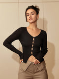 AEL LadyFrench sexy V-neck  pairs of knitted cardigan hollow-out simple  to show shirt