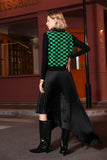 Irregular satin skirt | Pleated skirt | Street style skirt