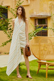 Halter dress | Backless striped skirt | Street skirt-Dress-AEL Studio