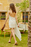 Halter dress | Backless striped skirt | Street skirt-Dress-AEL Studio