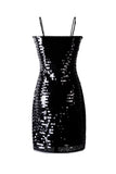 Sequin Dress | Black Dress | Spaghetti Strap Dress-dress-AEL Studio