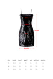 Sequin Dress | Black Dress | Spaghetti Strap Dress-dress-AEL Studio