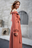 Off-the-shoulder wool double-faced coat-coat-AEL Studio