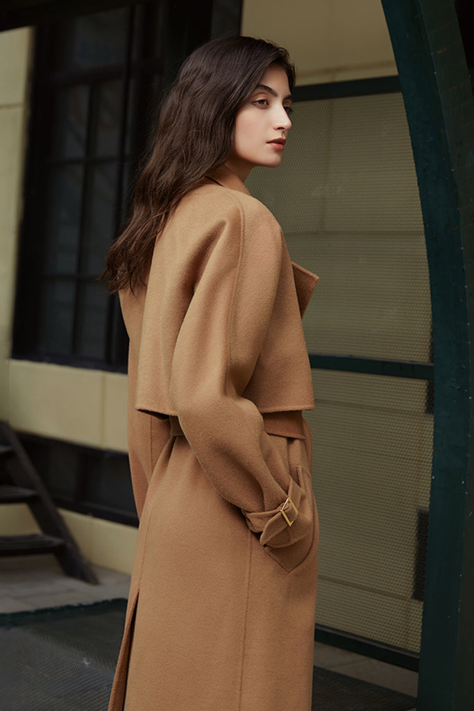 Double-sided two-piece suit | Long trench coat | Commuter trench coat-coat-AEL Studio