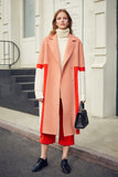 Multi-color matching double-faced wool long coat-coat-AEL Studio