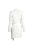 Knotted skirt jacket | White skirt jacket | Commuter skirt jacket-Dress-AEL Studio
