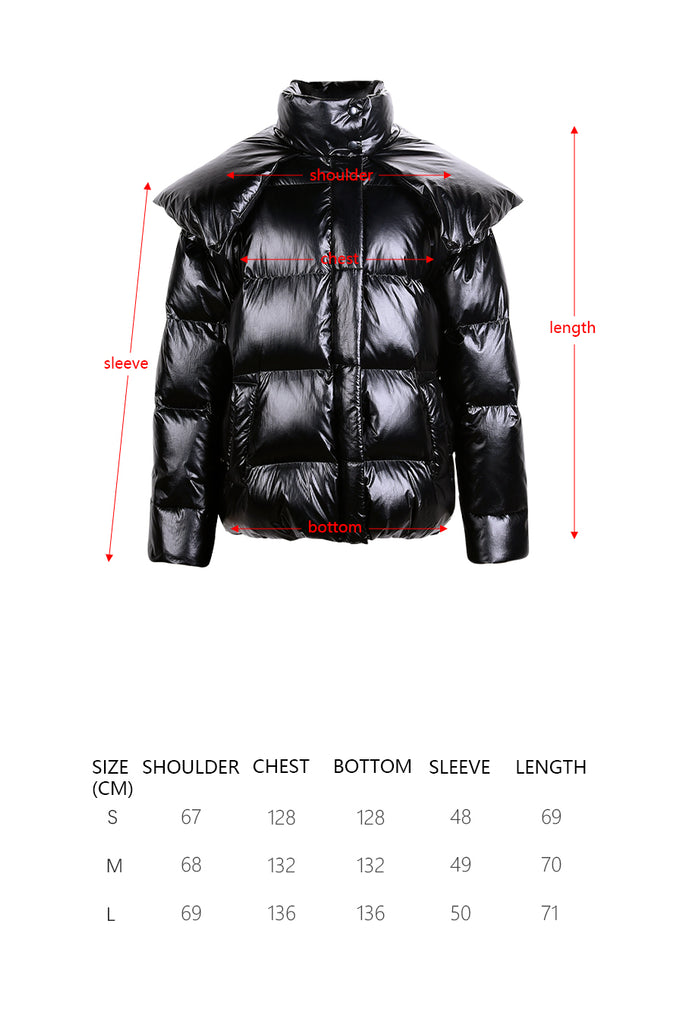 duck down jacket with high collar-coat-AEL Studio