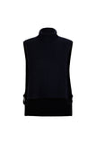 High collar knit irregular vest