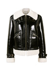 Cool punk Black leather coat