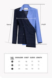 asymmetrical slim waist blazer | Two-tone stitching brazer | Commuter blazer-coat-AEL Studio