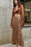 Rose gold sequin skirt | Sexy skirt | Party skirt-Bottoms-AEL Studio