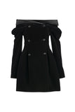 Off-the-shoulder skirt | Black suit skirt | Banquet suit skirt