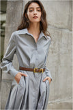 POLO collar dress | Single breasted dress | Temperament street style dress-Dress-AEL Studio