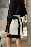 Irregular dress | Black and white contrast dress | Commuter dress-Bottoms-AEL Studio