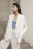 Split blazer | White suit jacket | Banquet suit jacket-coat-AEL Studio