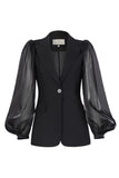 Lantern sleeve jacket | Black coat | Street coat