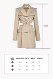 Cut air quality suit dress | Khaki suit dress | Commuter suit dress-Dress-AEL Studio