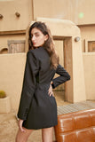 Black women coat jackets waist retraction-coat-AEL Studio