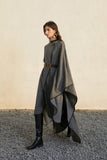 Cape coat | Loose wool coat | Street coat-Tops-AEL Studio