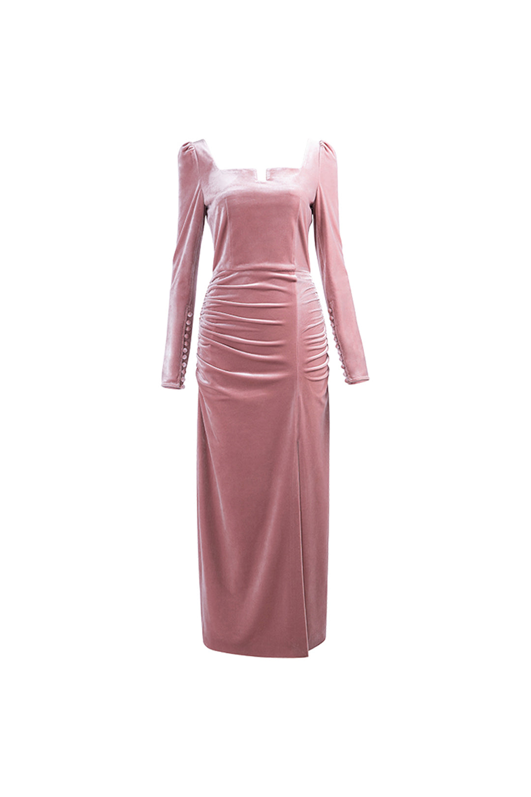 Square neck velvet dress | Pink dress | Holiday dress – AEL