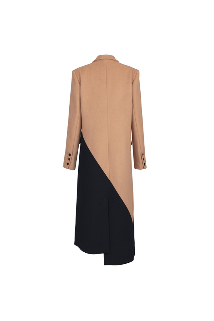 Patchwork coat | Long coat | Street coat-coat-AEL Studio