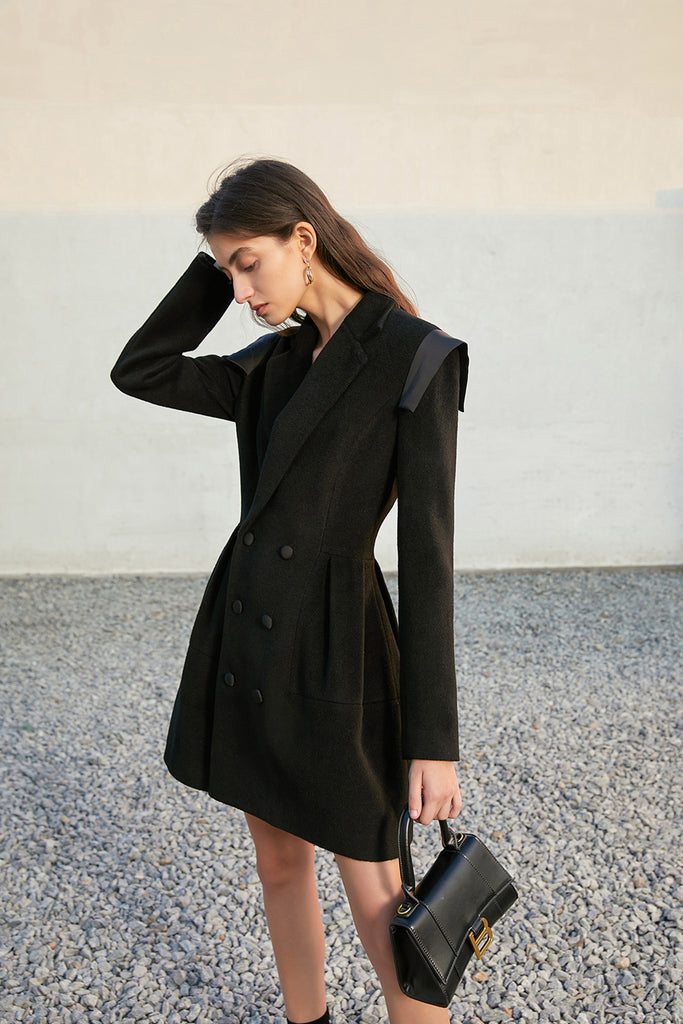 French dress | Black dress | Banquet suit dress-coat-AEL Studio