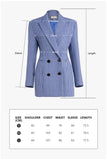 Double breasted blazer | Blue blazer | Commuter blazer-Tops-AEL Studio