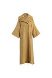 Wool coat with large cuffs | Gardenia yellow double-sided coat | Commuter double-sided wool coat