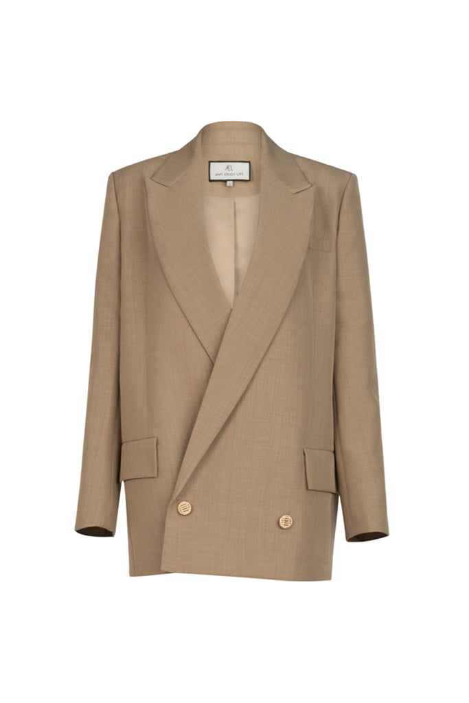 Single button blazer | Loose coat top | Street shot coat-Tops-AEL Studio