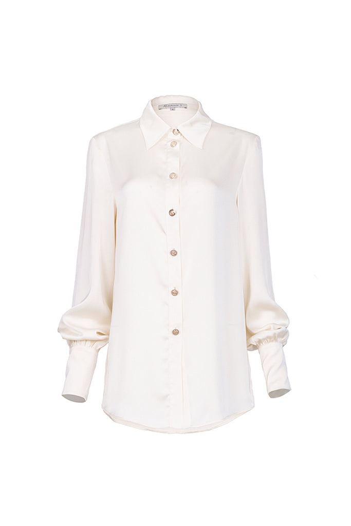 Design niche shirt | Silk blouse inside | Casual silk top-Tops-AEL Studio