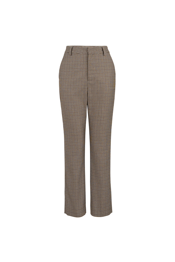 Stovepipe trousers | Check trousers | Commute trousers-Tops-AEL Studio