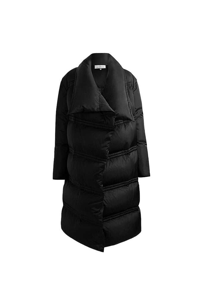 Large lapel down jacket | Mid-length down jacket | Commuter down jacket-coat-AEL Studio