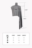 Design turtleneck sweater | Shawl turtleneck sweater | Street style gray sweater-Tops-AEL Studio