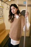 Lazy pullover vest | Loose knit sweater | Commuter sweater-Tops-AEL Studio