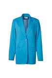 Single button blazer | Blue blazer | Street style suit jacket