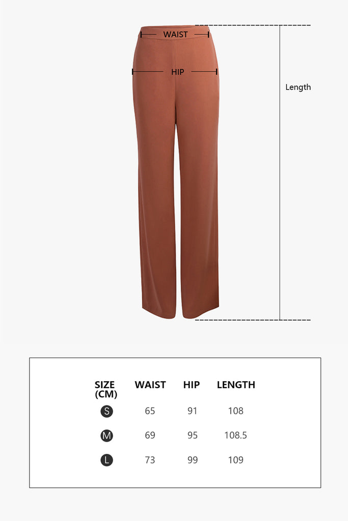 High waist wide leg pants | Coral Orange Pants | Street wide leg pants-Bottoms-AEL Studio