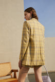 Sexy suit | Yellow plaid suit | Street shot suit-coat-AEL Studio