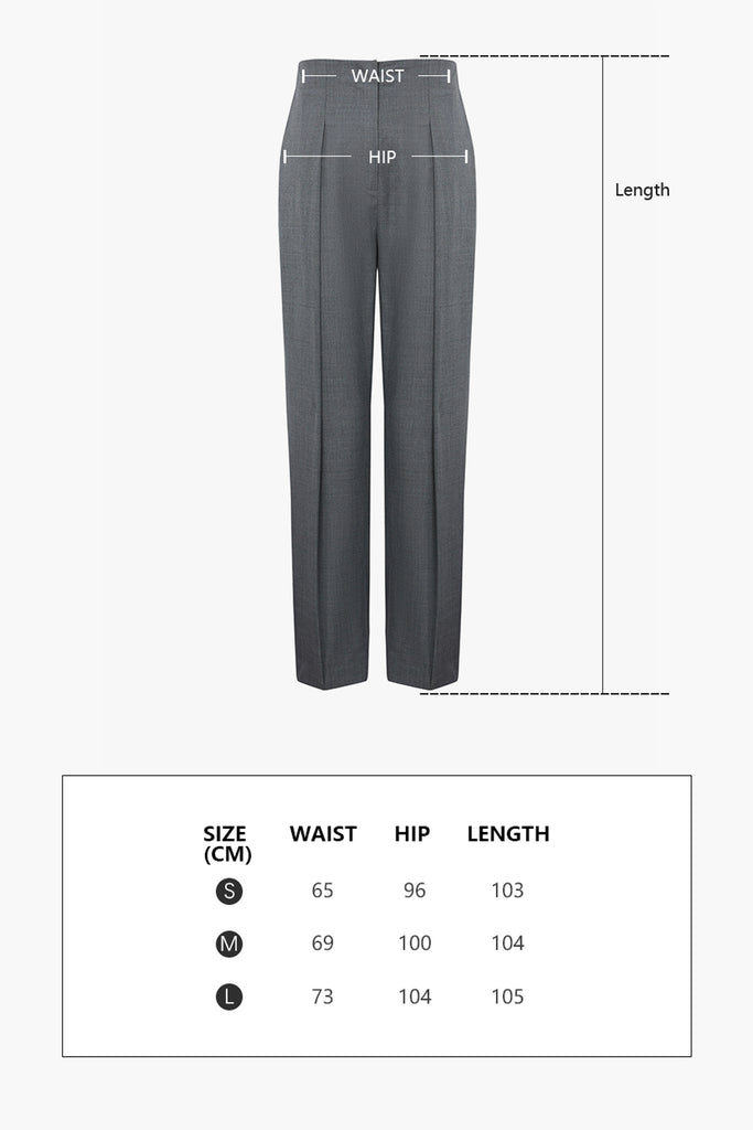 High-rise straight-leg pants | Dark gray straight-leg pants | Commuter straight-leg pants-Bottoms-AEL Studio