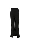 High waist flared pants | Black trousers | Street trousers-Bottoms-AEL Studio