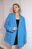 Thin blazer | Prussian blue blazer | Street style suit jacket